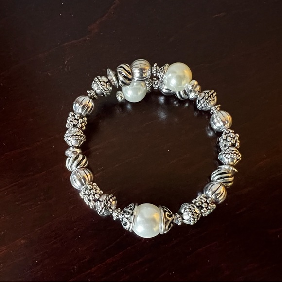 Silver Bracelet with Eclectic Beads - Picture 2 of 2